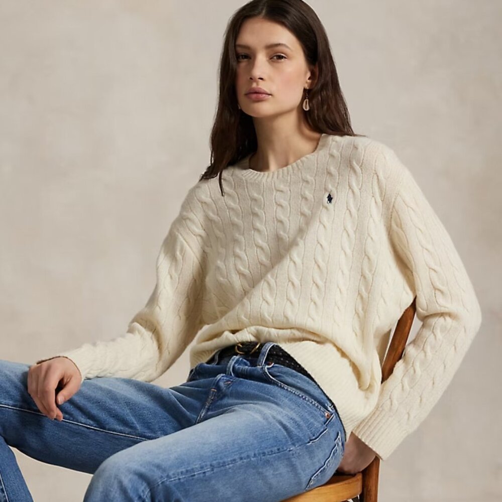 Polo Ralph Lauren Cream Cable Knit Sweater